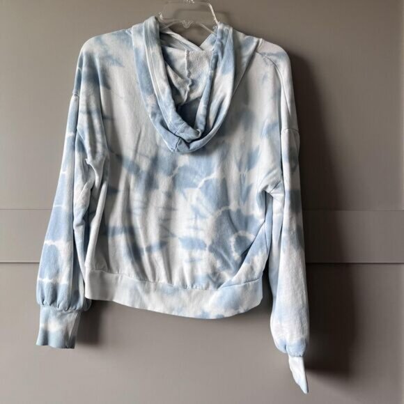 Z Supply Hoodie Womens Small Blue White Tie Dye Pullover Sweatshirt Cotton Soft - Picture 3 of 12